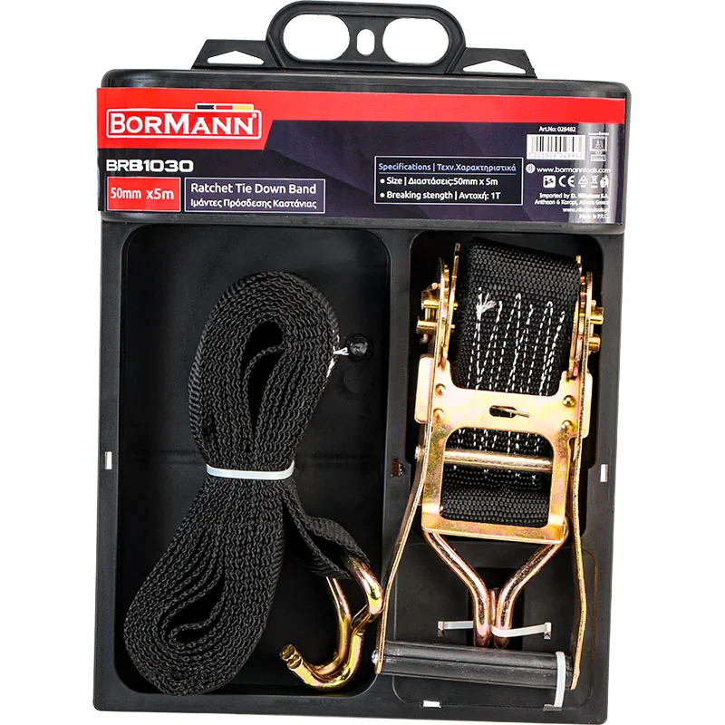 Φωτογραφία προϊόντος: BORMANN Pro BRB1030 Ιμάντες Πρόσδεσης Καστάνιας 50mm x 5m (Αντοχή 1Ton) [028482]