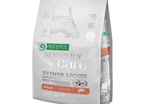 Φωτογραφία προϊόντος: Nature's Protection SUPERIOR CARE WHITE DOGS GRAIN FREE ADULT SALMON Μικρό 10kgr