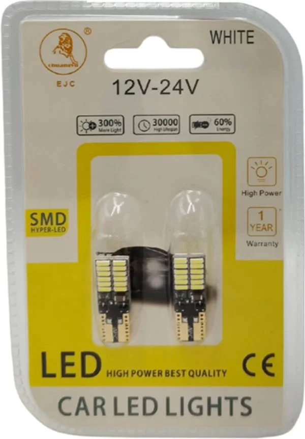 Φωτογραφία προϊόντος: Auto GS Λάμπες T10 24 Led 106335-100455 Ψείρες Λευκό 12V-24V 2 Τεμάχια