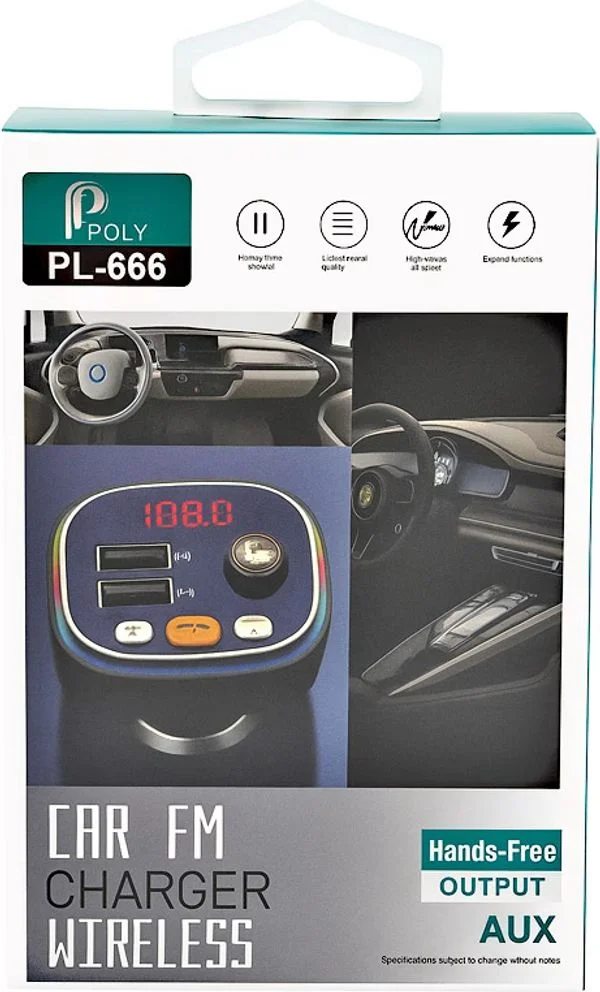 Φωτογραφία προϊόντος: Auto GS Fm Transmitter ΡL-666 Με Bluetooth, 2 Usb Και Οθόνη Lcd Μαύρο 1 Τεμάχιο