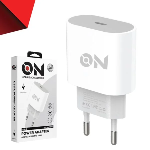 Φωτογραφία προϊόντος: Auto GS On Mobile Accessories Φορτιστής USB-C 20W Λευκός
