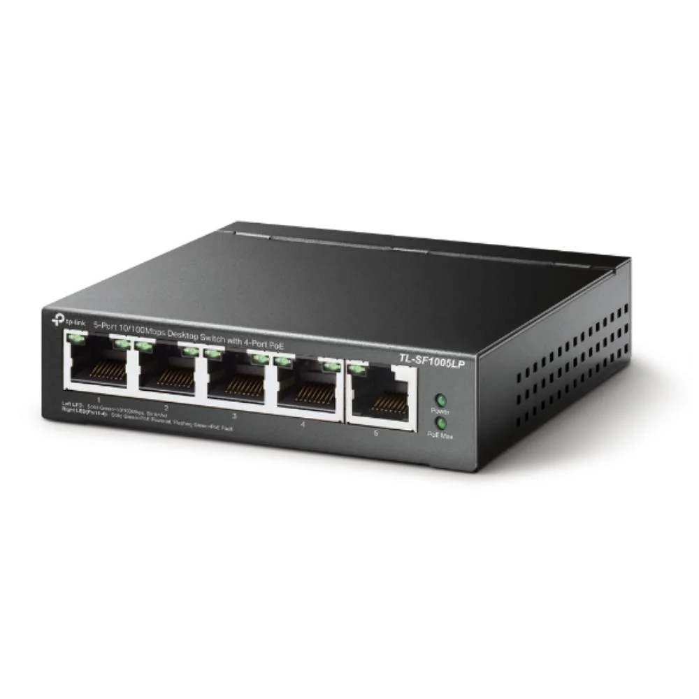 Φωτογραφία προϊόντος: TP-LINK 5-Port 10/100 Mbps Desktop Switch with 4-Port PoE (TL-SF1005LP) (TPTL-SF1005LP)