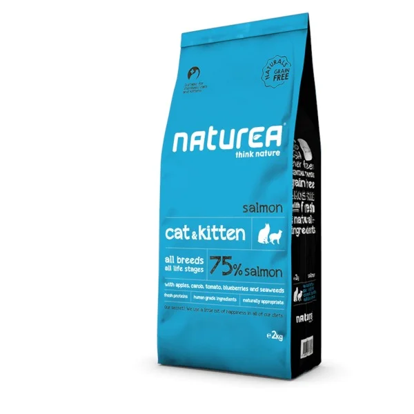 Φωτογραφία προϊόντος: Naturea Cat + Kitten Naturals Grain Free 75% Salmon (Σολομός) 7Kg