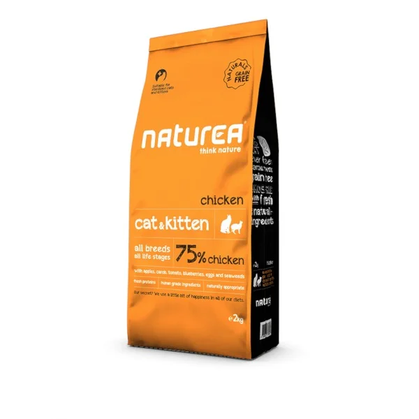 Φωτογραφία προϊόντος: Naturea Cat +amp; Kitten Naturals Grain Free 75% Chicken (Κοτόπουλο) 7Kg