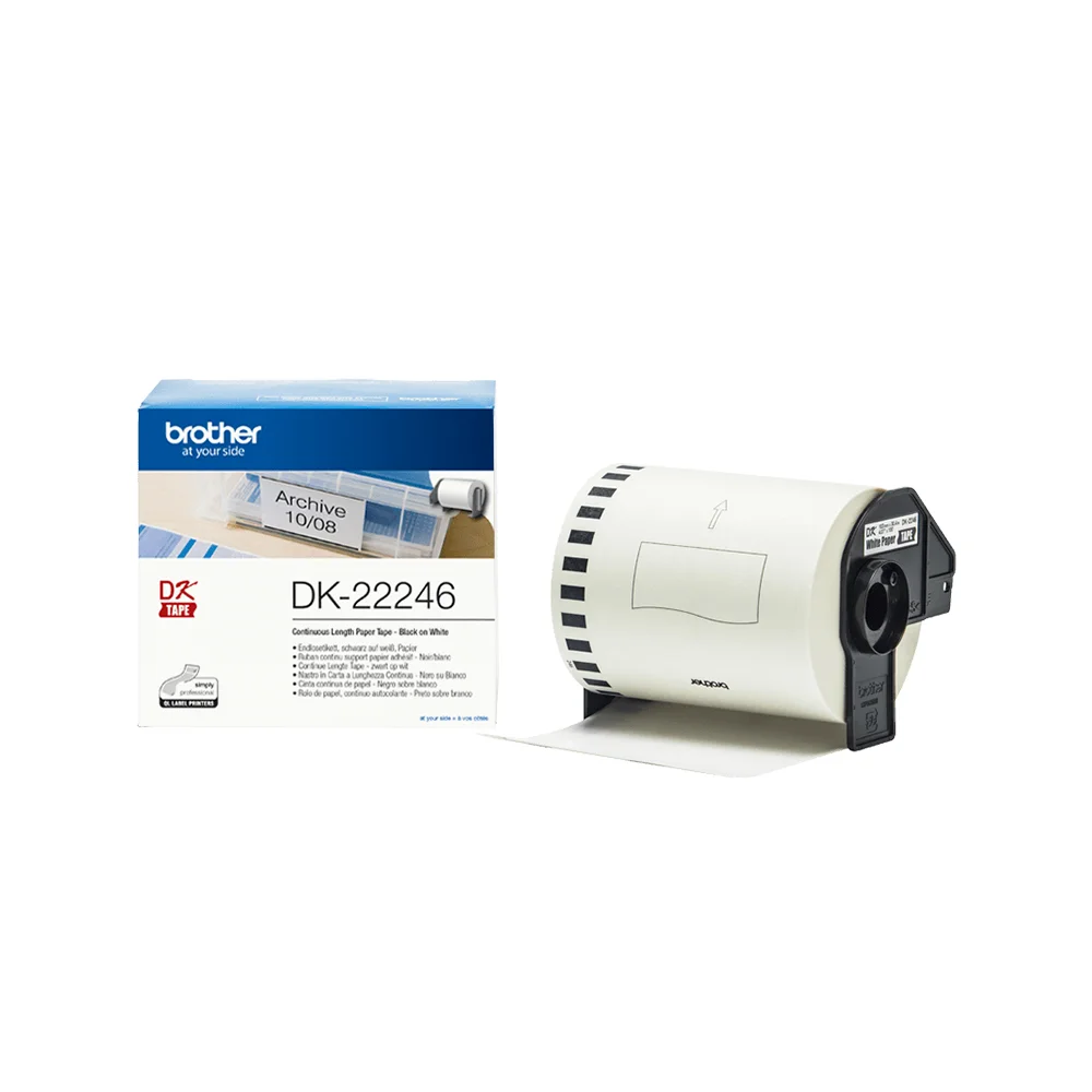 Φωτογραφία προϊόντος: Brother Labels Brother DK-22246 Continuous Paper Label Roll – Black on White, 103mm wide (DK22246) (BRODK22246)