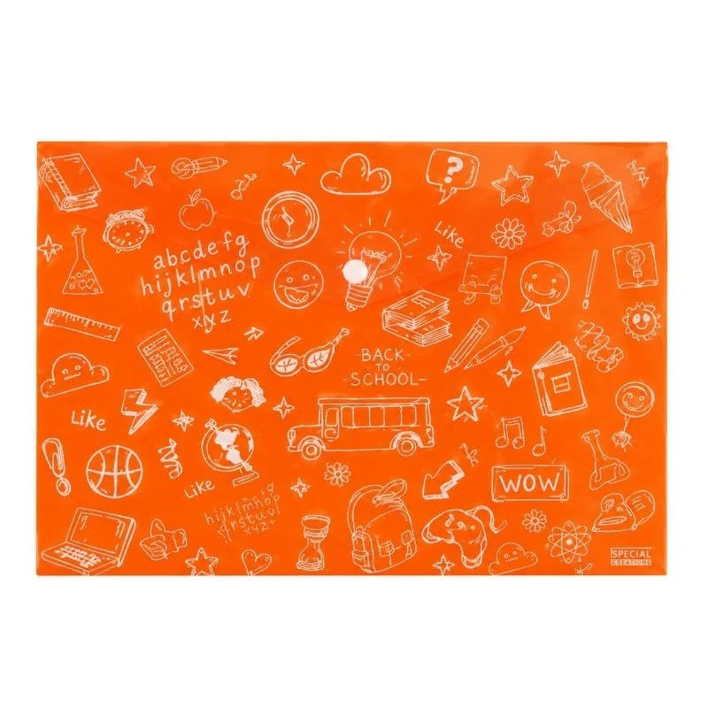 Φωτογραφία προϊόντος: TYPOTRUST Φάκελος Κουμπί Α4 Doodle Bag ORANGE