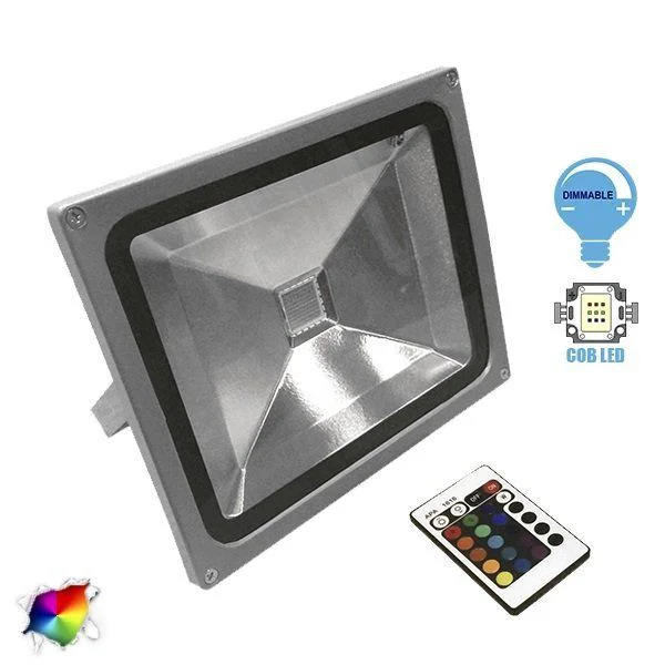 Φωτογραφία προϊόντος: [:el]Προβολέας LED 30Watt, 230V, 180°, RGB με Ασύρματο Χειριστήριο[:en]LED Floodlight Slim 30Watt, 230V, 180°, RGB with Wireless Controller[:]