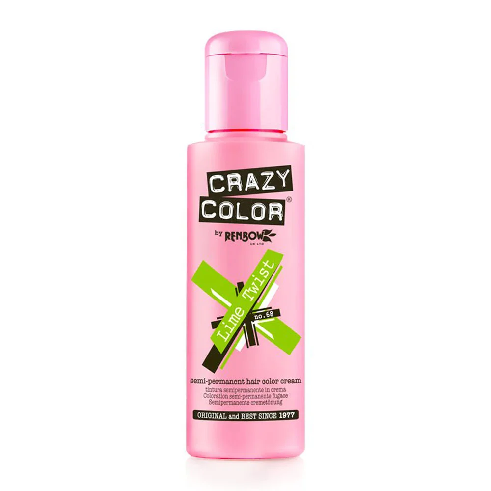 Φωτογραφία προϊόντος: Crazy color ημιμόνιμη κρέμα-βαφή μαλλιών lime twist no68 100ml
