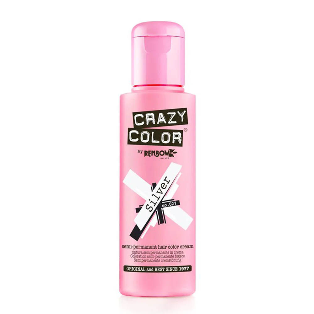 Φωτογραφία προϊόντος: Crazy color ημιμόνιμη κρέμα-βαφή μαλλιών silver no 027 100ml