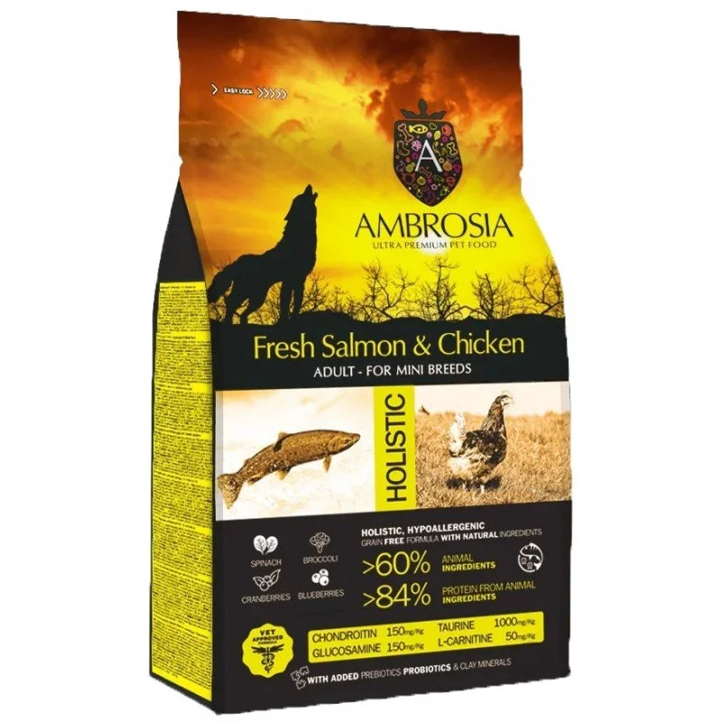 Φωτογραφία προϊόντος: Ambrosia Grain-Free Dog Adult Mini Salmon and Chicken 6kg