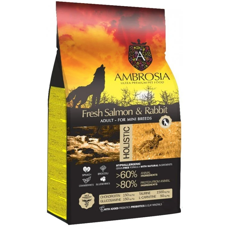 Φωτογραφία προϊόντος: Ambrosia Grain-Free Dog Adult Mini Sensitive Fresh Salmon + Rabbit 1,5kg