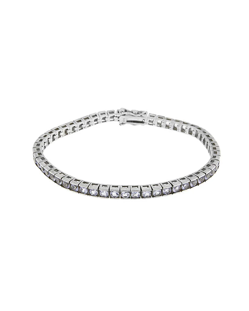 Φωτογραφία προϊόντος: GLS JEWELS Βραχιόλι Ριβιέρα Λευκό Ασήμι 925 4mm Πλάτος