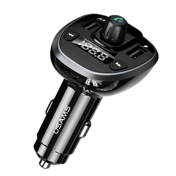 Φωτογραφία προϊόντος: USAMS Σετ hands-free C21 με FM transmitter, Bluetooth 5.0, MP3, 2xUSB 3,4A μαύρο