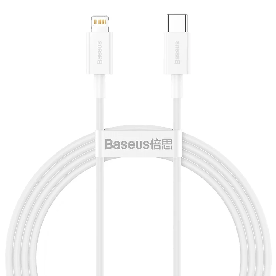 Φωτογραφία προϊόντος: Baseus Superior USB-C to Lightning Cable 20W Λευκό 1.5m (CATLYS-B02) 2174295 145902 6953156205345 Καλώδια Δεδομένων Baseus