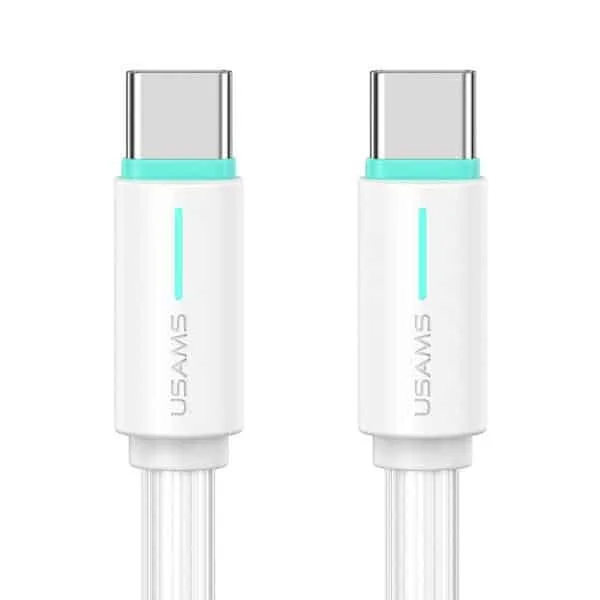 Φωτογραφία προϊόντος: USAMS Καλώδιο USB-C/USB-C 1μ SJ734 60W λευκό