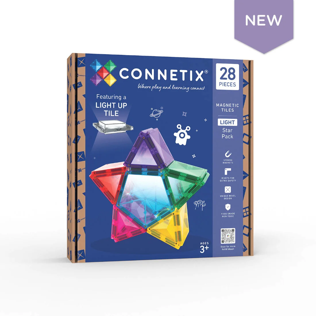 Φωτογραφία προϊόντος: Connetix Μαγνητικά τουβλάκια κατασκευών 28 piece Light Star Pack