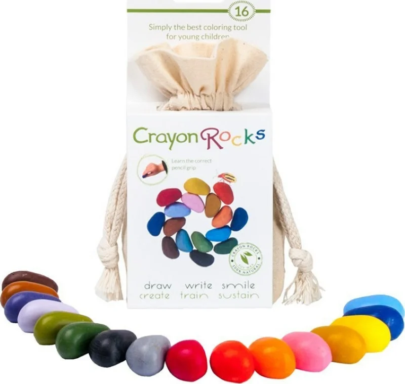 Φωτογραφία προϊόντος: Crayon Rocks Κηρομπογιές από Σόγια, 16 χρώματα σε Λευκό πουγκί