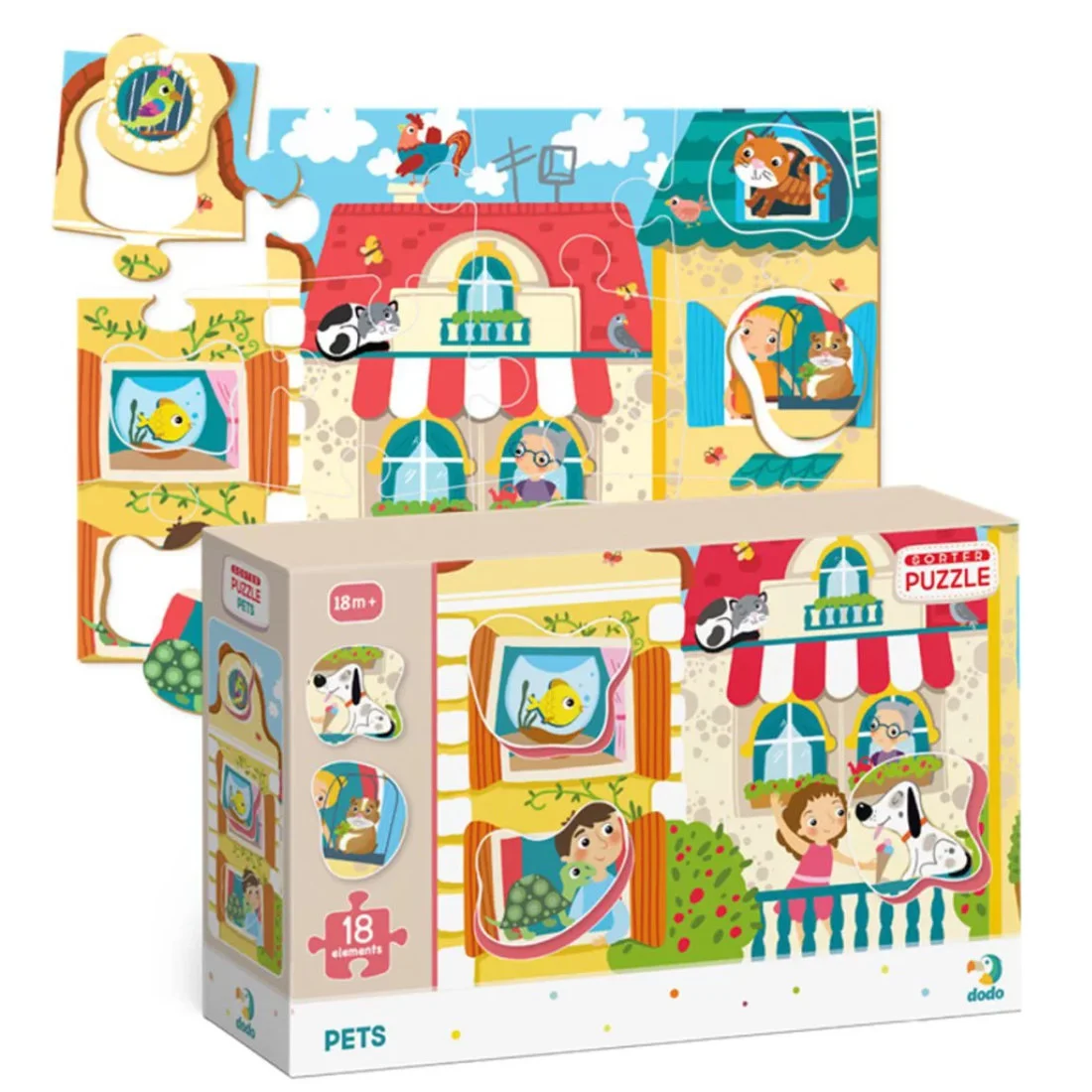 Φωτογραφία προϊόντος: Dodo Games Puzzle Sorter Pets - Παζλ Κατοικίδια 18τμχ.