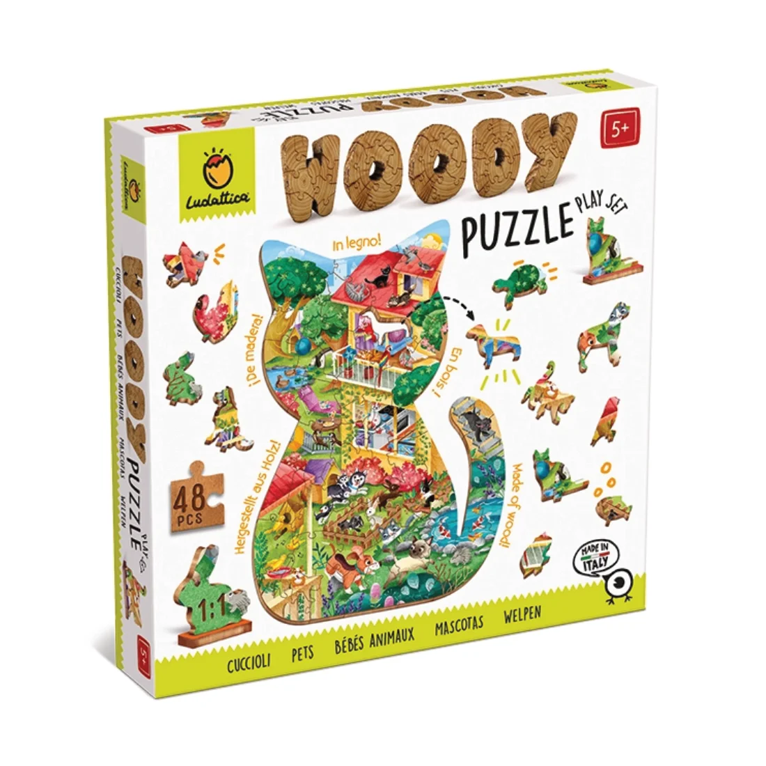 Φωτογραφία προϊόντος: Ludattica Woody Puzzle - Baby Animals Ξύλινο Παζλ με 3d Φιγούρες Ζωάκια