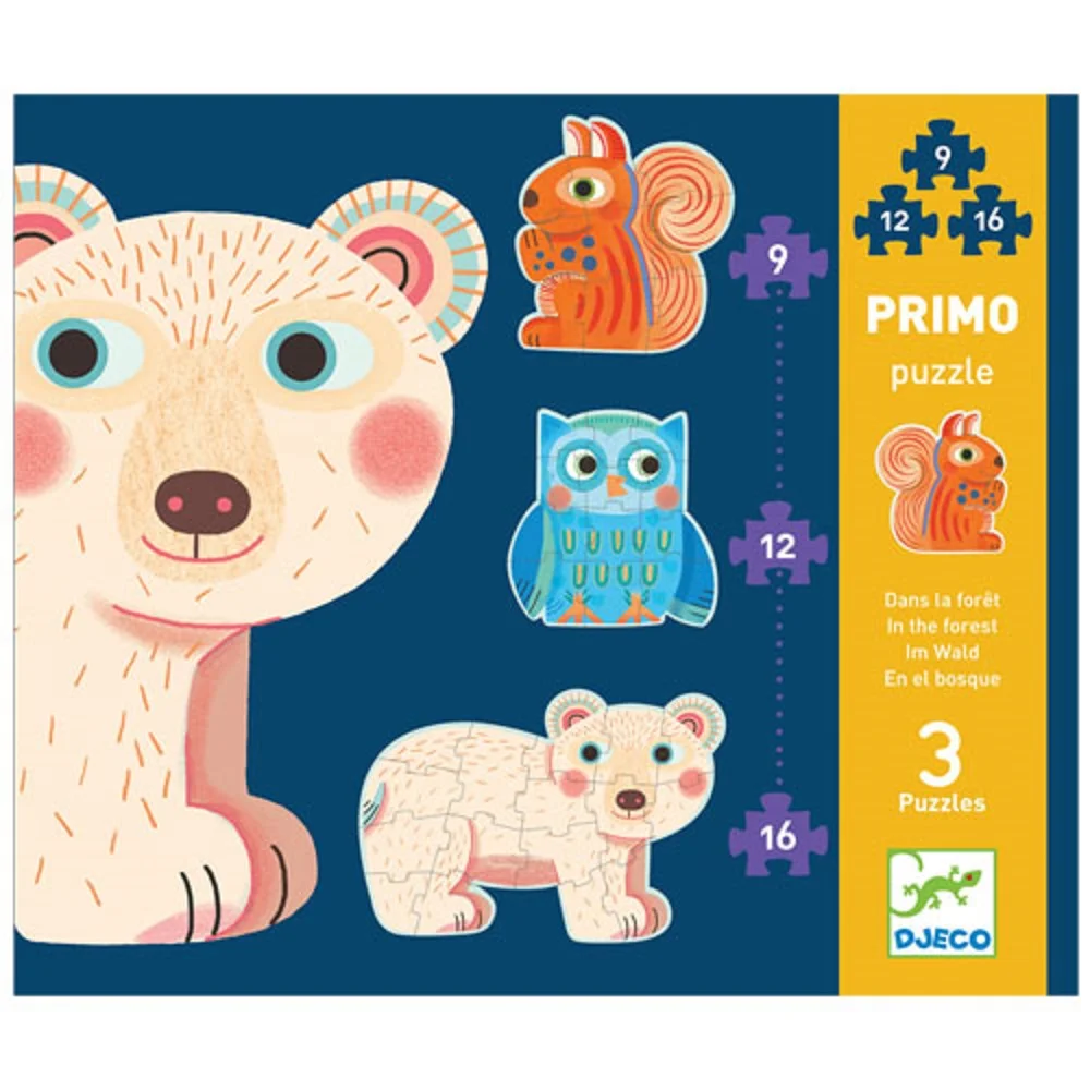 Φωτογραφία προϊόντος: Djeco Primo Puzzle - 3 πάζλ Το Δάσος