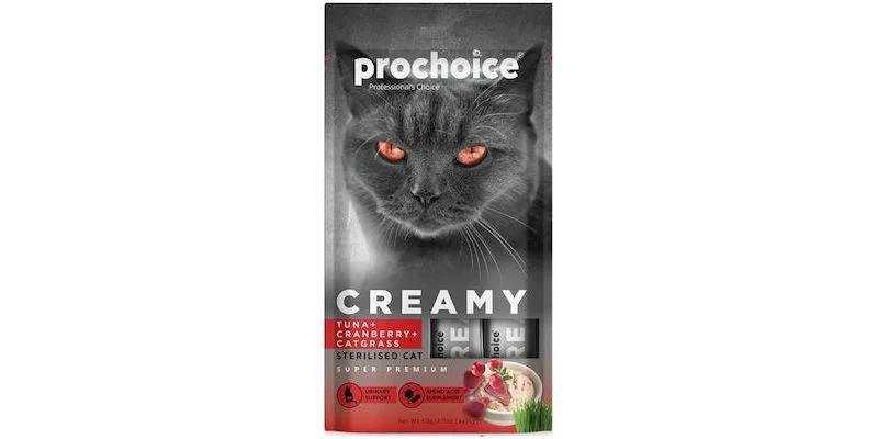 Φωτογραφία προϊόντος: Λιχουδιά Γάτας Prochoice Creamy Tuna + Cranberry + Catgrass 60gr