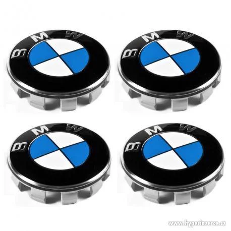 Φωτογραφία προϊόντος: Καπάκια Ζάντας BMW Άσπρα Μπλε 68mm 4τμχ