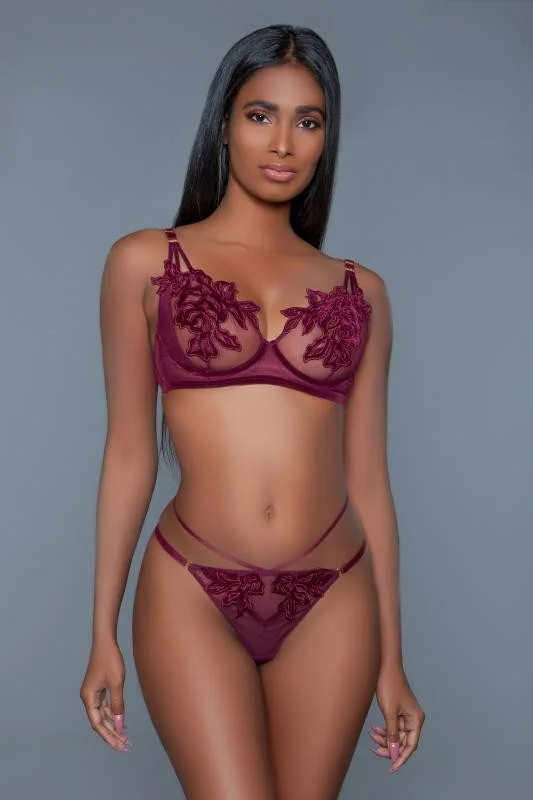 Φωτογραφία προϊόντος: EVANGELINE BRA SET BORDEAUX M/L
