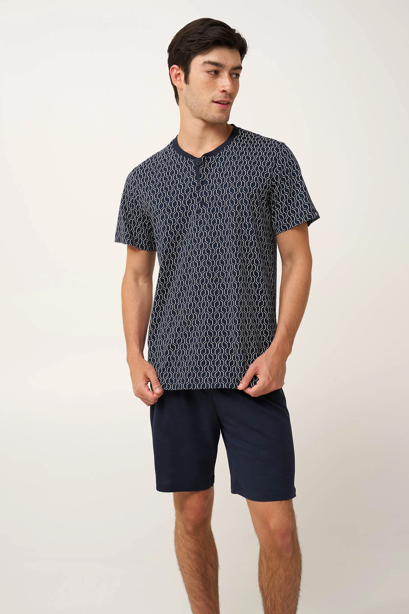 Φωτογραφία προϊόντος: VAMP 24602 PYJAMAS 100% COTTON COTTON SJ PlacketBermuda