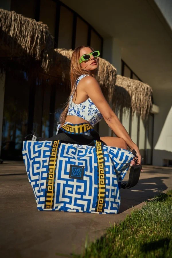 Φωτογραφία προϊόντος: Midneto Efterpe I Beige Blue Labyrinth Bag