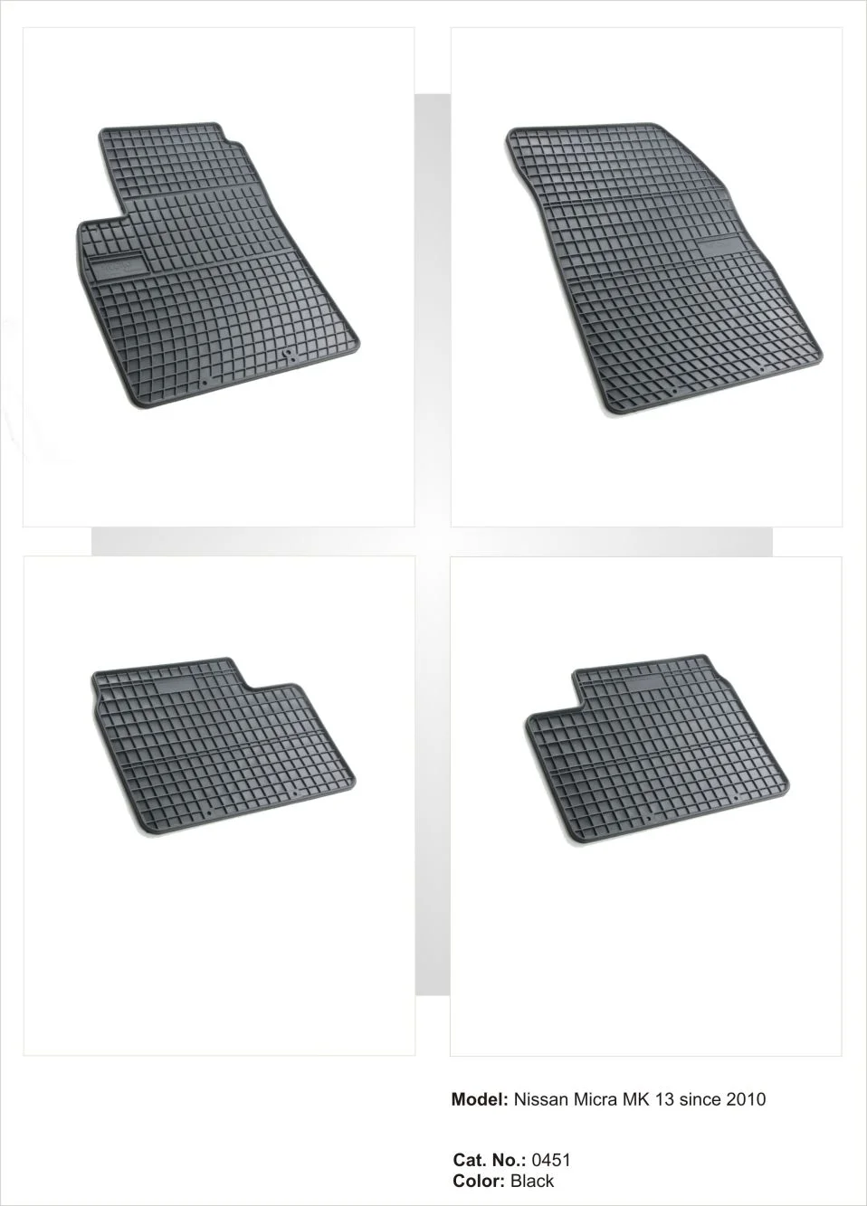 Φωτογραφία προϊόντος: Λαστιχένια πατάκια Frogum Frogum για Nissan Micra (2010+) - 4τμχ.