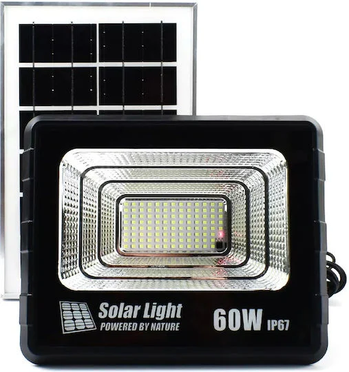 Φωτογραφία προϊόντος: Ηλιακός Προβολέας LED 60W IP67 με Τηλεχειρισμό + Χρονοδιακόπτη GDSUPER GD-60H – Μαύρο