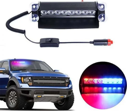 Φωτογραφία προϊόντος: Φάρος Αυτοκινήτου Flash Light LED 8W 12V 27cm HB-803C Μπλε + Κόκκινο