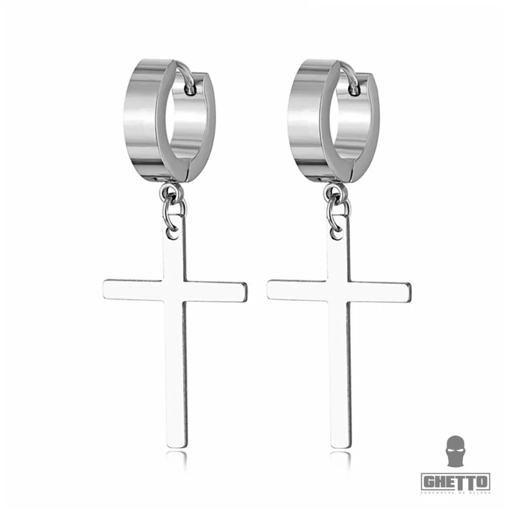 Φωτογραφία προϊόντος: Ghetto Cross Earrings Pair Silver