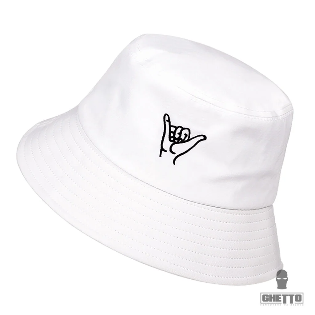 Φωτογραφία προϊόντος: Ghetto Fashion Summer Hat Finger Embroidery White