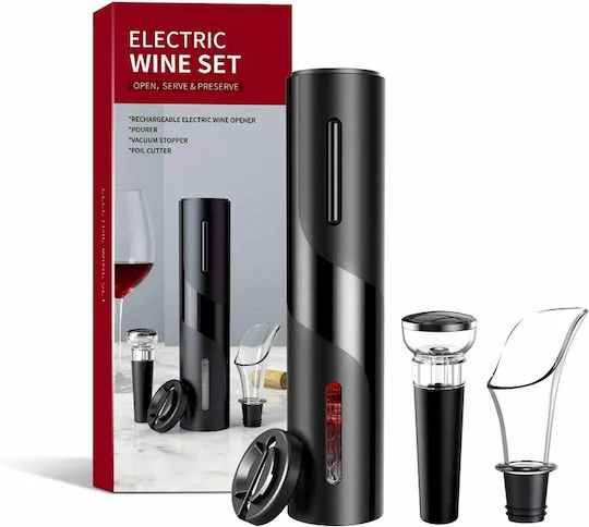 Φωτογραφία προϊόντος: Electric Wine Set - Σετ 4τεμ. Ηλεκτρικό Ανοιχτήρι Μπουκαλιών Λειτουργία με Μπαταρίες 40613100