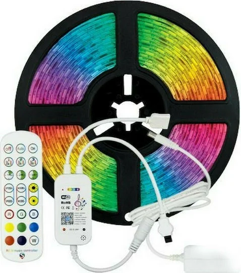 Φωτογραφία προϊόντος: Rixme LED Strip Power Supply 12V RGB 5m Set with Remote Control and Power Supply SMD5050 91012