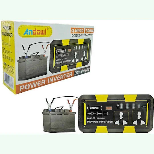 Φωτογραφία προϊόντος: Andowl Inverter Αυτοκινήτου 300W για Μετατροπή 12V DC σε 220V AC με 3xUSB
