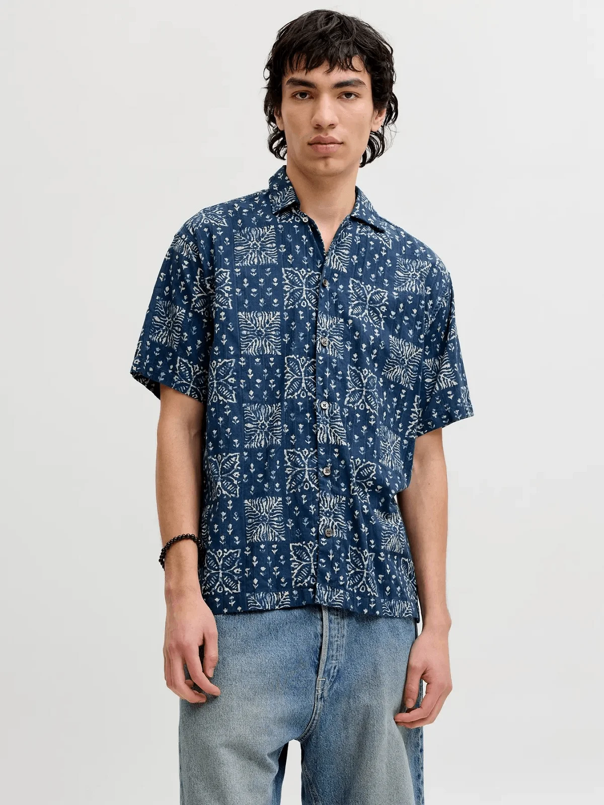Φωτογραφία προϊόντος: Jack & Jones Βαμβακερό Relaxed Fit κοντομάνικο πουκάμισο Jack&Jones μπλέ χρώμα
