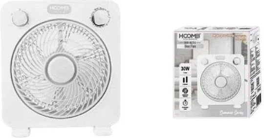 Φωτογραφία προϊόντος: Hoomei Hm-8216 Ανεμιστήρας Box Fan 30W Διαμέτρου 28cm