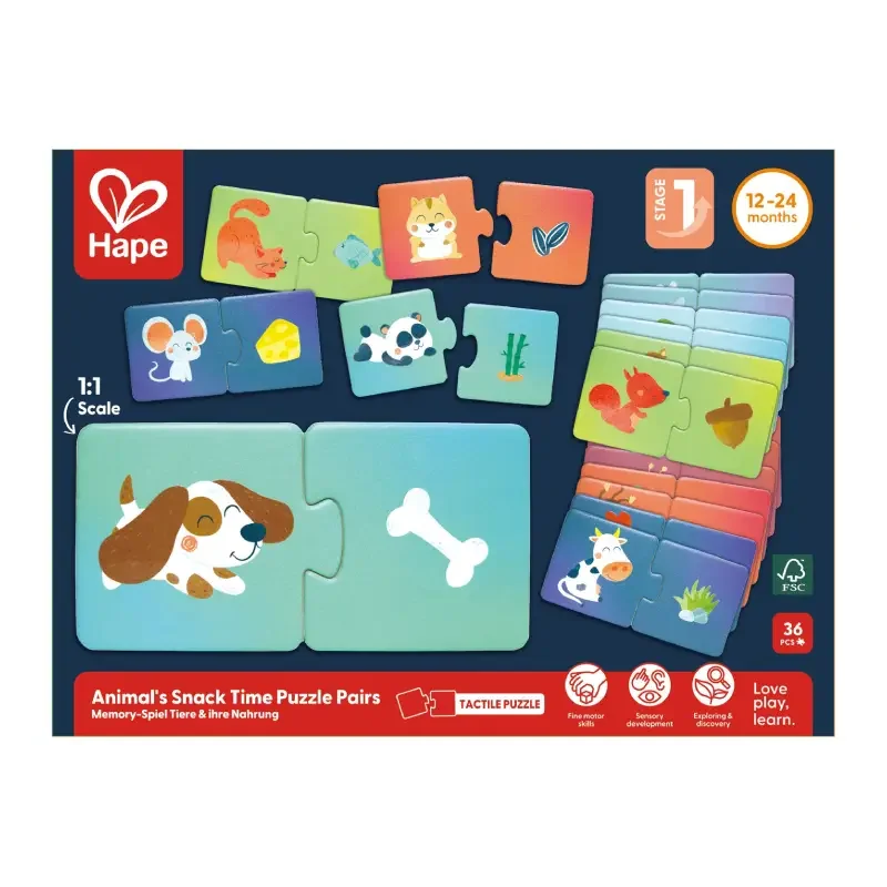 Φωτογραφία προϊόντος: Hape Happy Puzzles Ξύλινο Παζλ Ζωάκια Snack Time