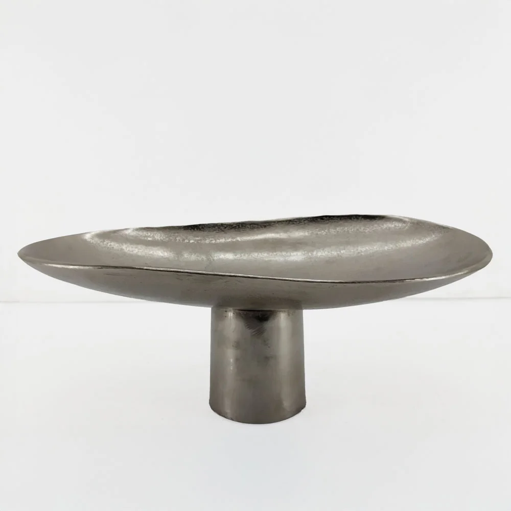 Φωτογραφία προϊόντος: DUNE ΠΛΑΤΩ ΜΕ ΠΟΔΙ 46x26x18cm ΑΛΟΥΜΙΝΙΟ SILVER NICKEL