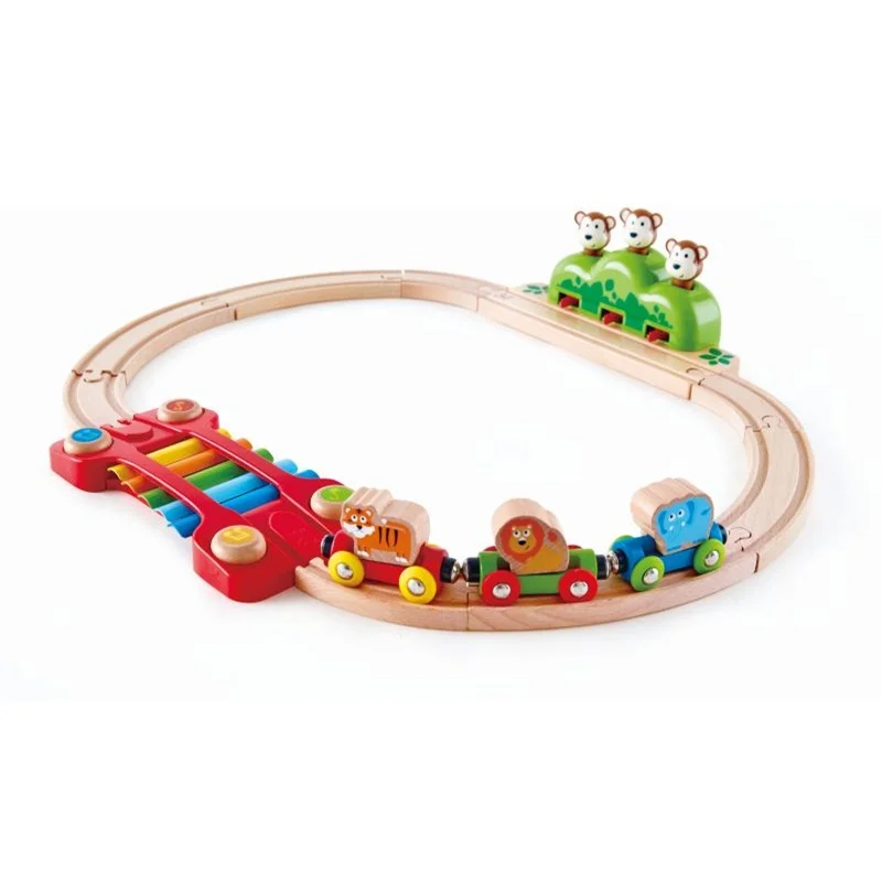 Φωτογραφία προϊόντος: Hape Railway Ξύλινο Σετ Σιδηρόδρομος Music + Monkeys (E3825)