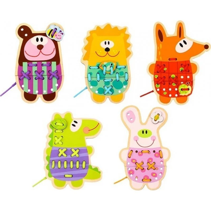 Φωτογραφία προϊόντος: Tooky Toys Ξύλινα Ζωάκια Με Νήματα