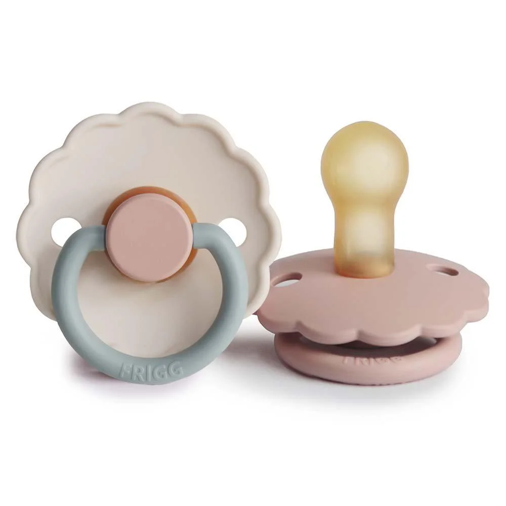 Φωτογραφία προϊόντος: FRIGG Σετ 2 Πιπίλες Latex Daisy Blush/Cotton Candy 0-6 Μηνών