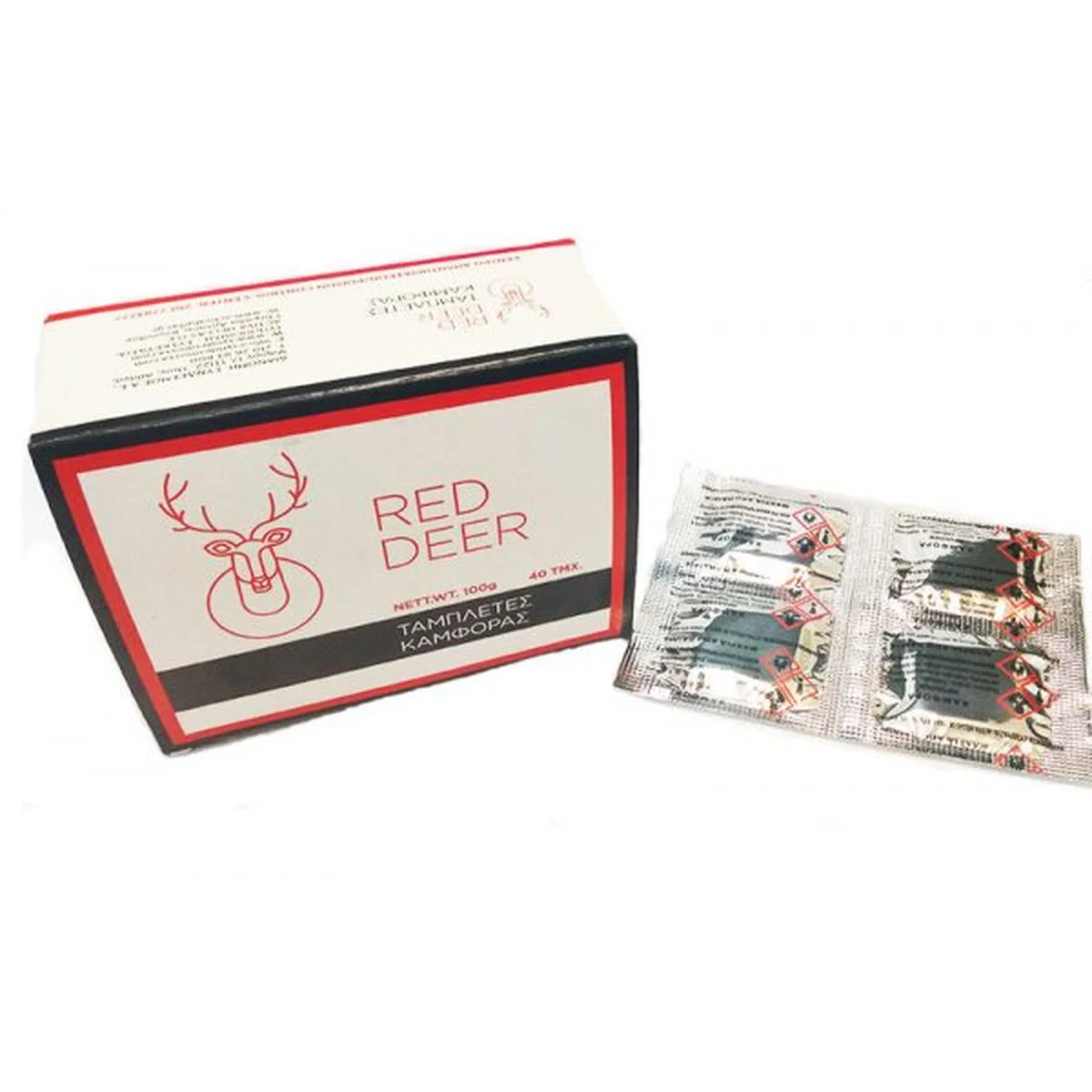 Φωτογραφία προϊόντος: Red Deer Εντομοαπωθητικές Ταμπλέτες Καμφοράς 100gr 40 tabs