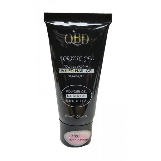 Φωτογραφία προϊόντος: GEL ΧΤΙΣΙΜΑΤΟΣ QBD ACRYLIC GEL UV/LED NAIL GEL - SOAK OFF PEACH COLORED 60 ML 1333-09