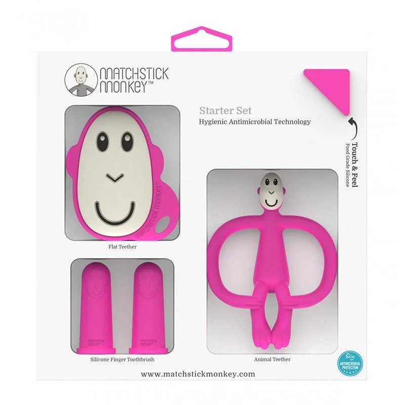 Φωτογραφία προϊόντος: Munchkin Matchstick Monkey Teething Starter Set Σετ Οδοντοφυΐας Ροζ 3τεμ.