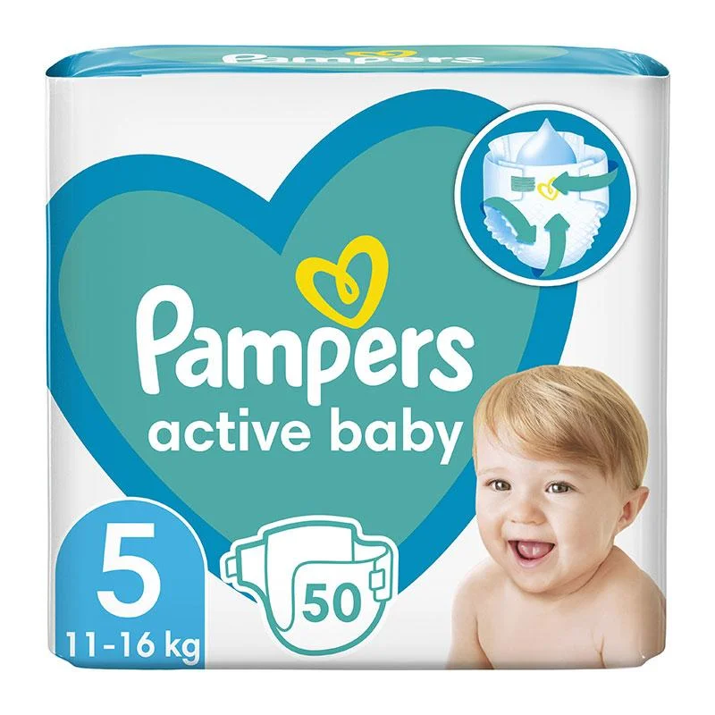 Φωτογραφία προϊόντος: Pampers Active Baby Maxi No 5 (11-16kg) 50τεμ.
