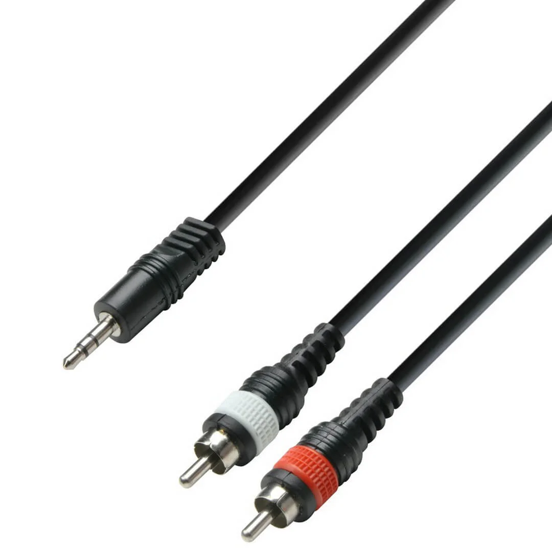 Φωτογραφία προϊόντος: Adam Hall K3YWCC0300 3Star Series Καλώδιο Audio 1/8 Stereo Jack - 2xRCA 3m Μαύρο