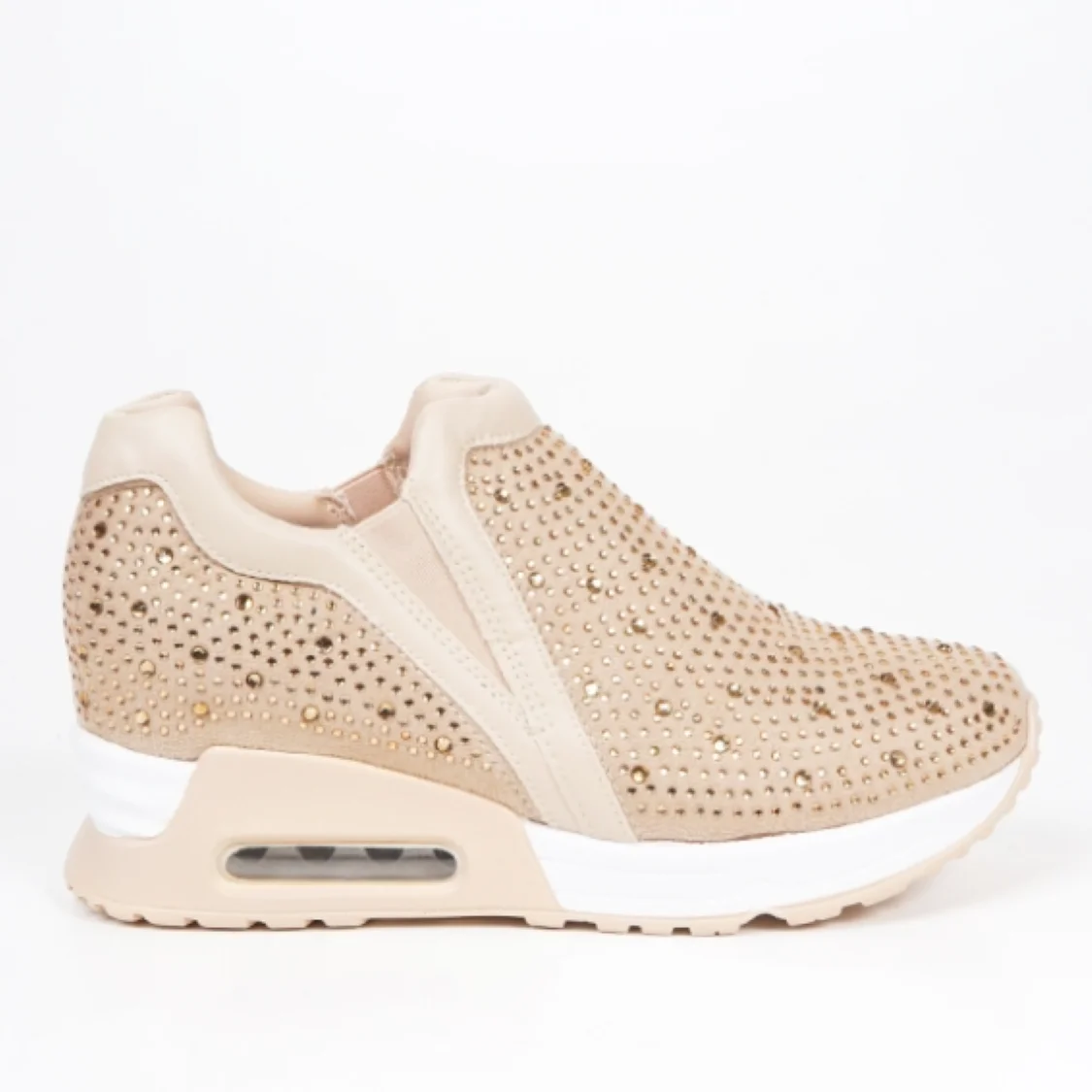 Φωτογραφία προϊόντος: Μπεζ sneakers με στρας και Αερόσολα